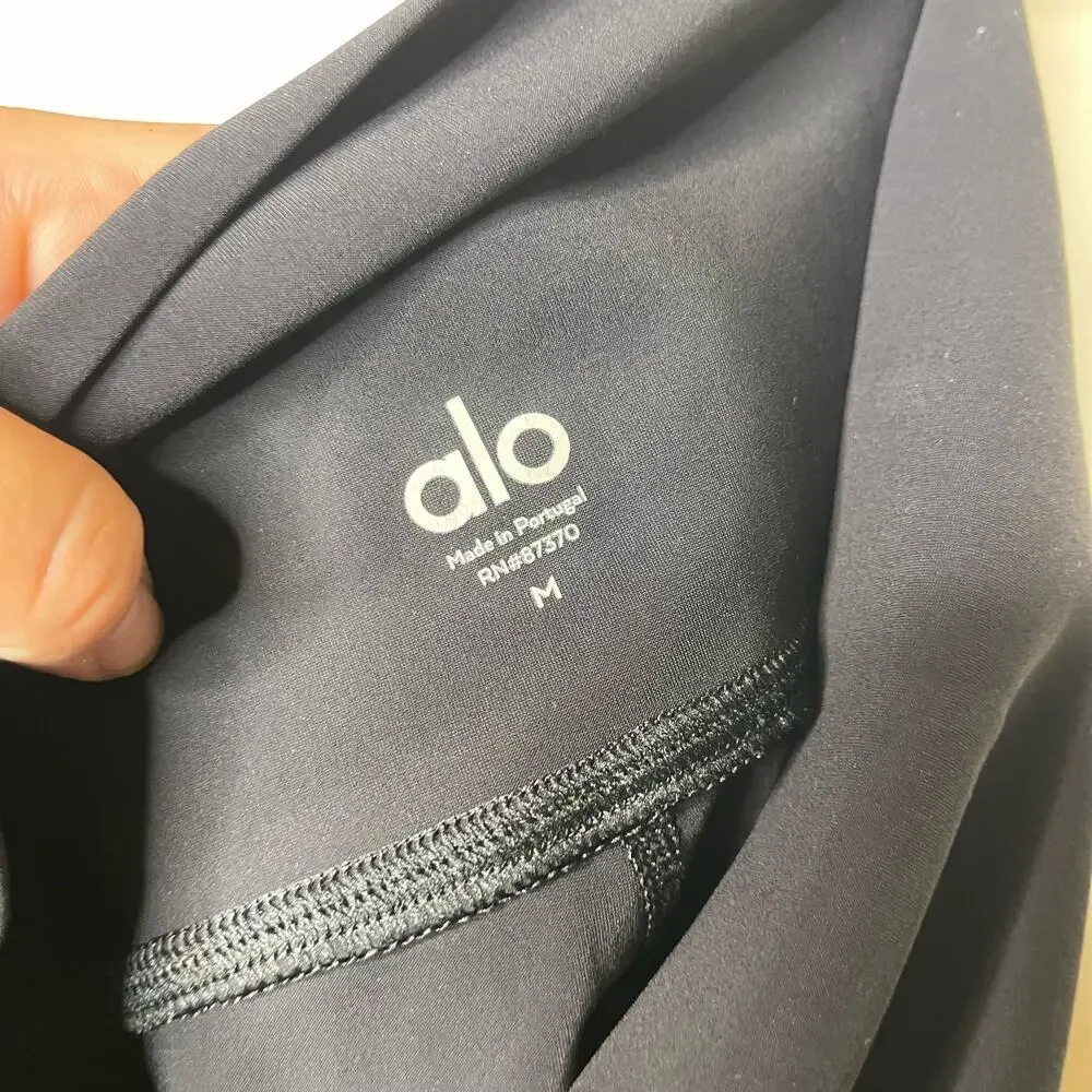 ALO Yoga Pants High-Waist Ripped Warrior Legging Black Womens M